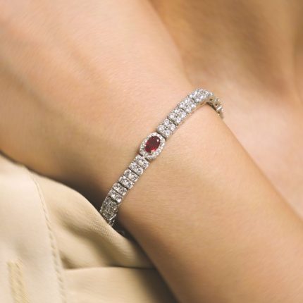 دستبند نقره زنانه جواهری کد 152