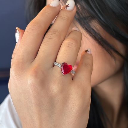 انگشتر نقره زنانه جواهری کد 156